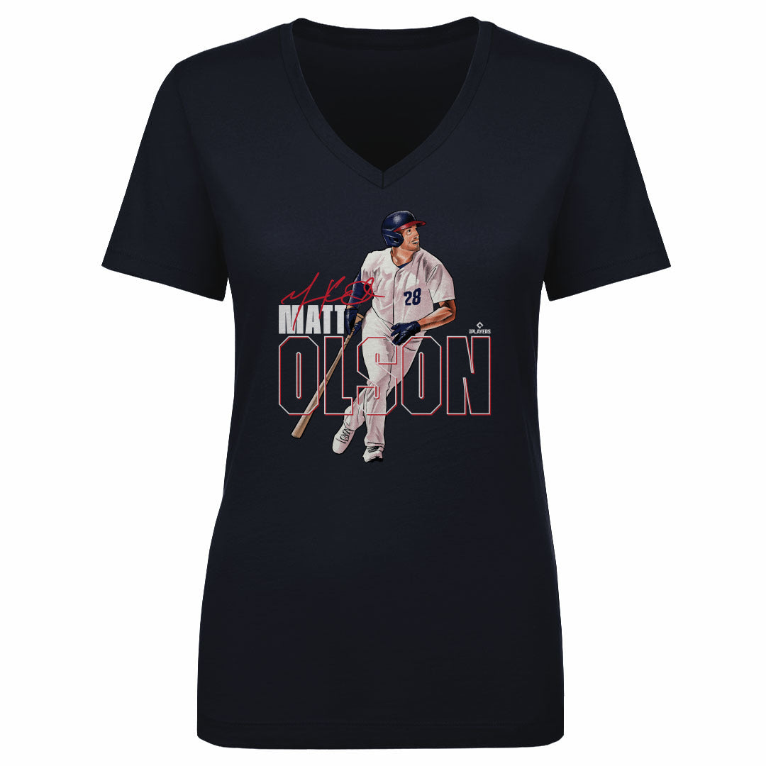 Matt Olson Women's V-Neck, Atlanta Baseball Women's V-Neck T-Shirt