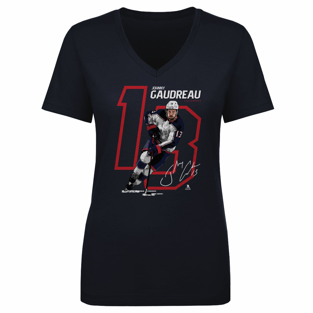 Johnny Gaudreau Women&#39;s V-Neck T-Shirt | 500 LEVEL