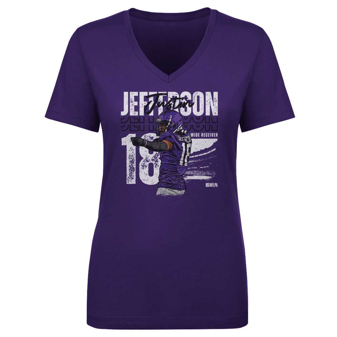 Justin Jefferson Women&#39;s V-Neck T-Shirt | 500 LEVEL