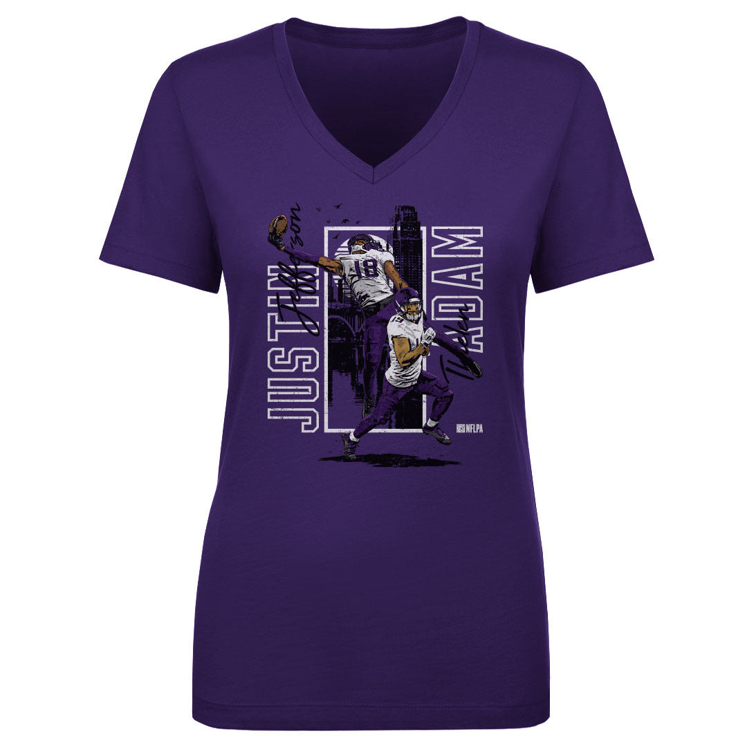 Justin Jefferson Women&#39;s V-Neck T-Shirt | 500 LEVEL