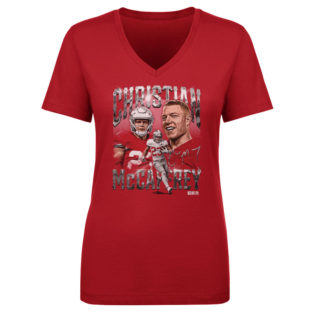 Christian McCaffrey Women&#39;s V-Neck T-Shirt | 500 LEVEL