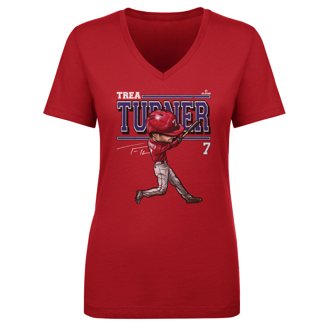 Trea Turner Women&#39;s V-Neck T-Shirt | 500 LEVEL