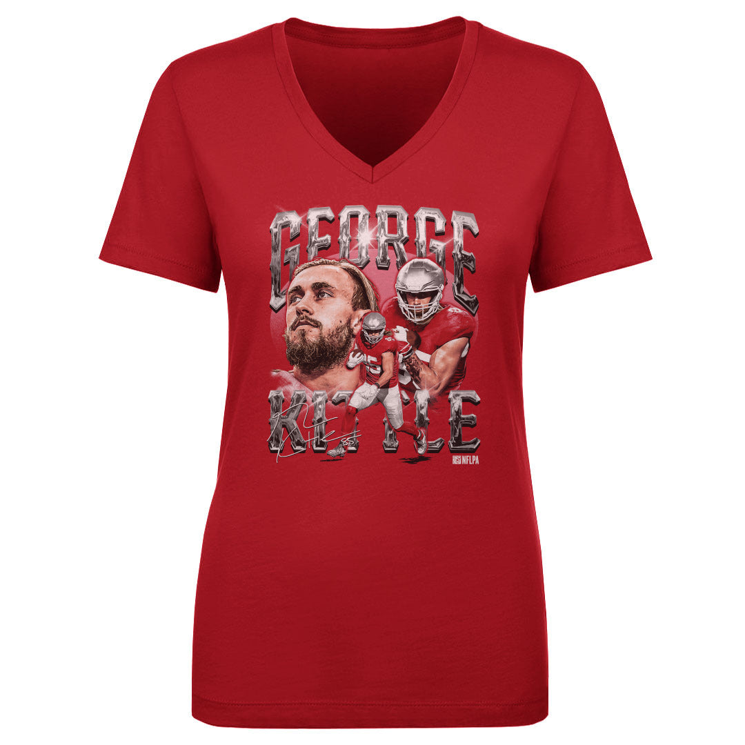 George Kittle Women&#39;s V-Neck T-Shirt | 500 LEVEL