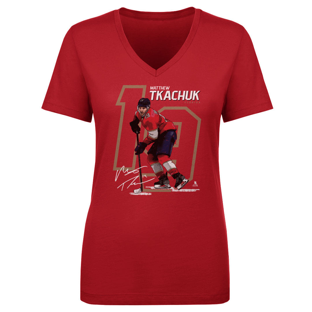 Matthew Tkachuk Women&#39;s V-Neck T-Shirt | 500 LEVEL