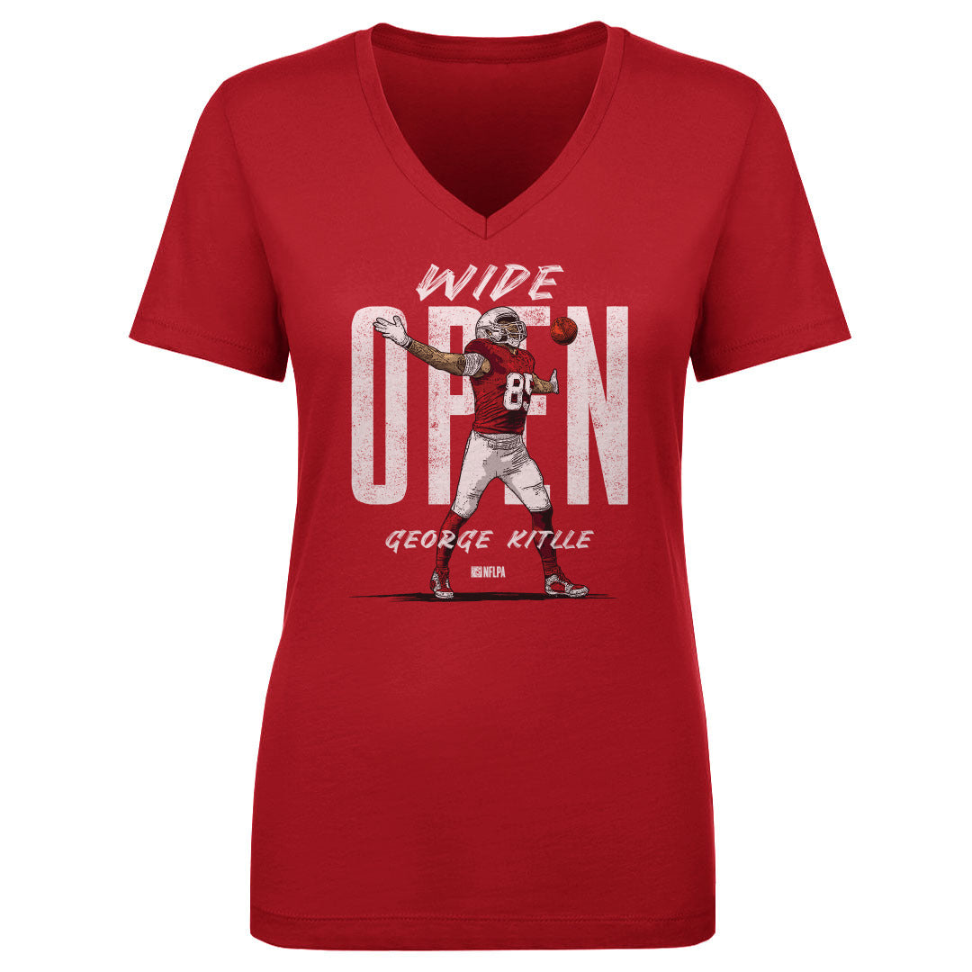 George Kittle Women&#39;s V-Neck T-Shirt | 500 LEVEL