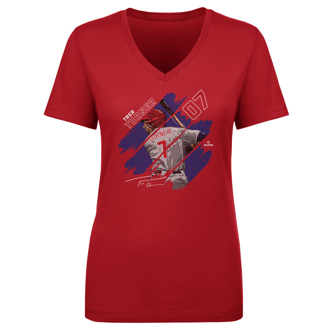 Trea Turner Women&#39;s V-Neck T-Shirt | 500 LEVEL