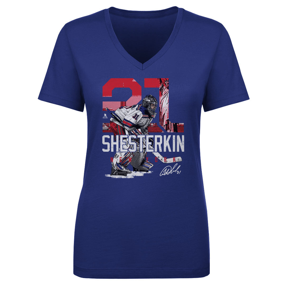 Igor Shesterkin Women&#39;s V-Neck T-Shirt | 500 LEVEL