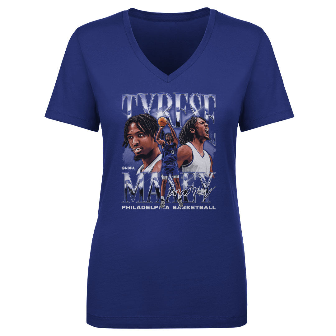 Tyrese Maxey Women&#39;s V-Neck T-Shirt | 500 LEVEL