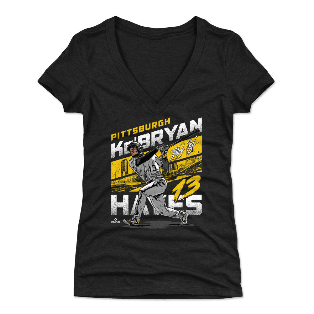 Ke'Bryan Hayes Pittsburgh Pirates Women's Black Backer Slim Fit T-Shirt 