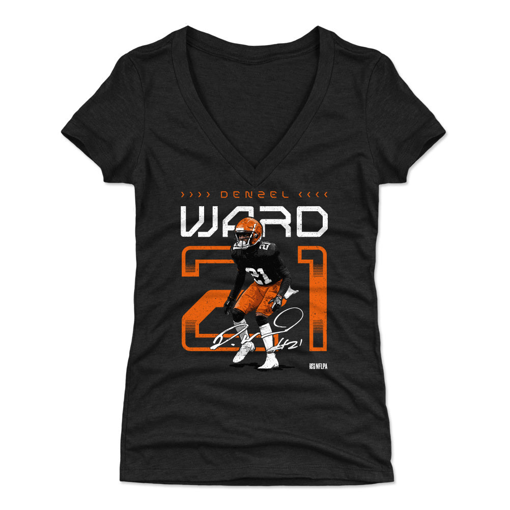 Denzel Ward Women&#39;s V-Neck T-Shirt | 500 LEVEL