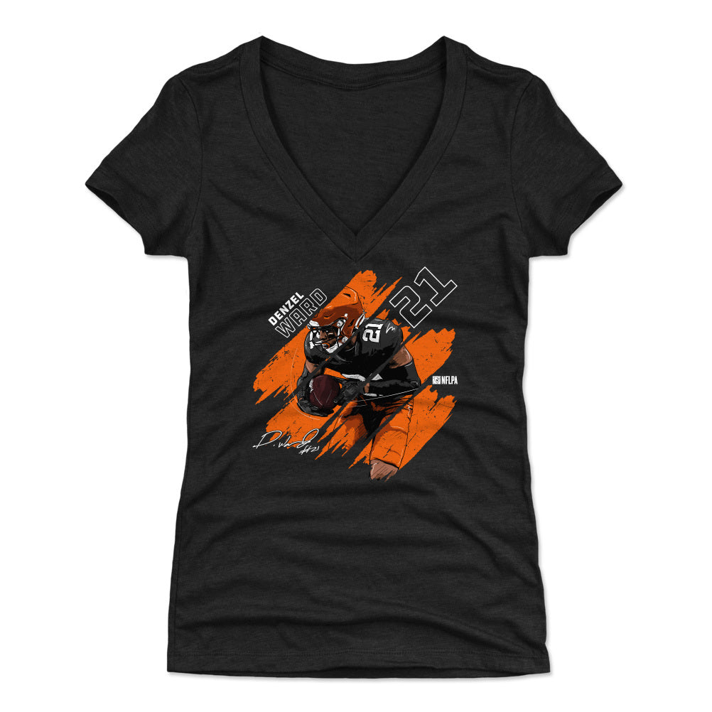 Denzel Ward Women&#39;s V-Neck T-Shirt | 500 LEVEL