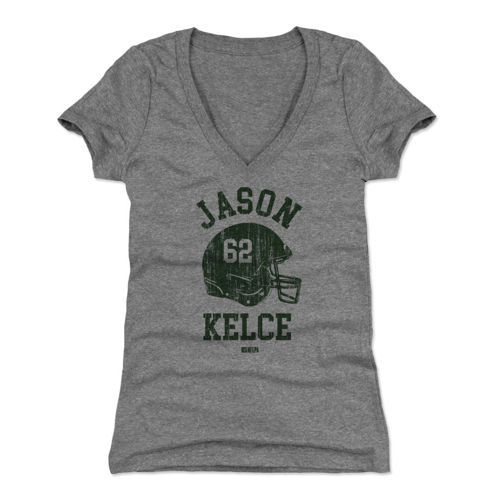 Jason Kelce Philadelphia Eagles Men's Gray Distressed Name & Number  Tri-Blend T-Shirt