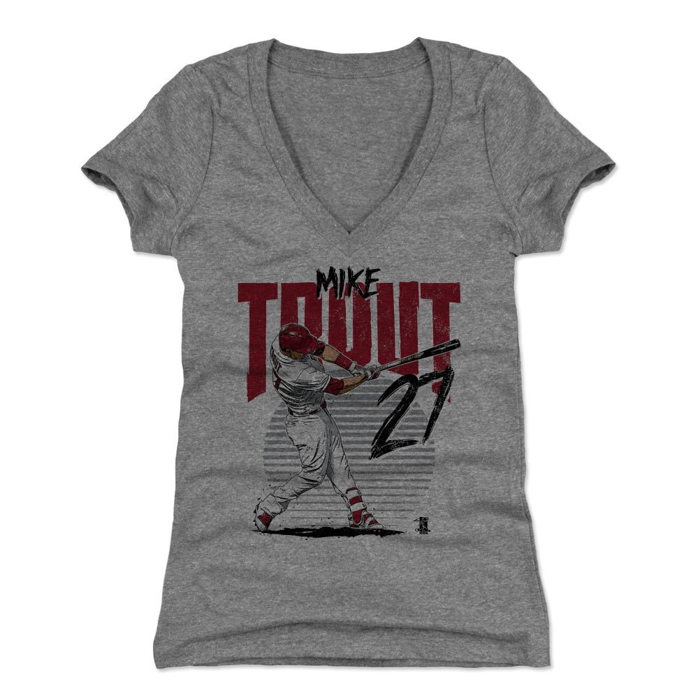 Mike Trout Women&#39;s V-Neck T-Shirt | 500 LEVEL