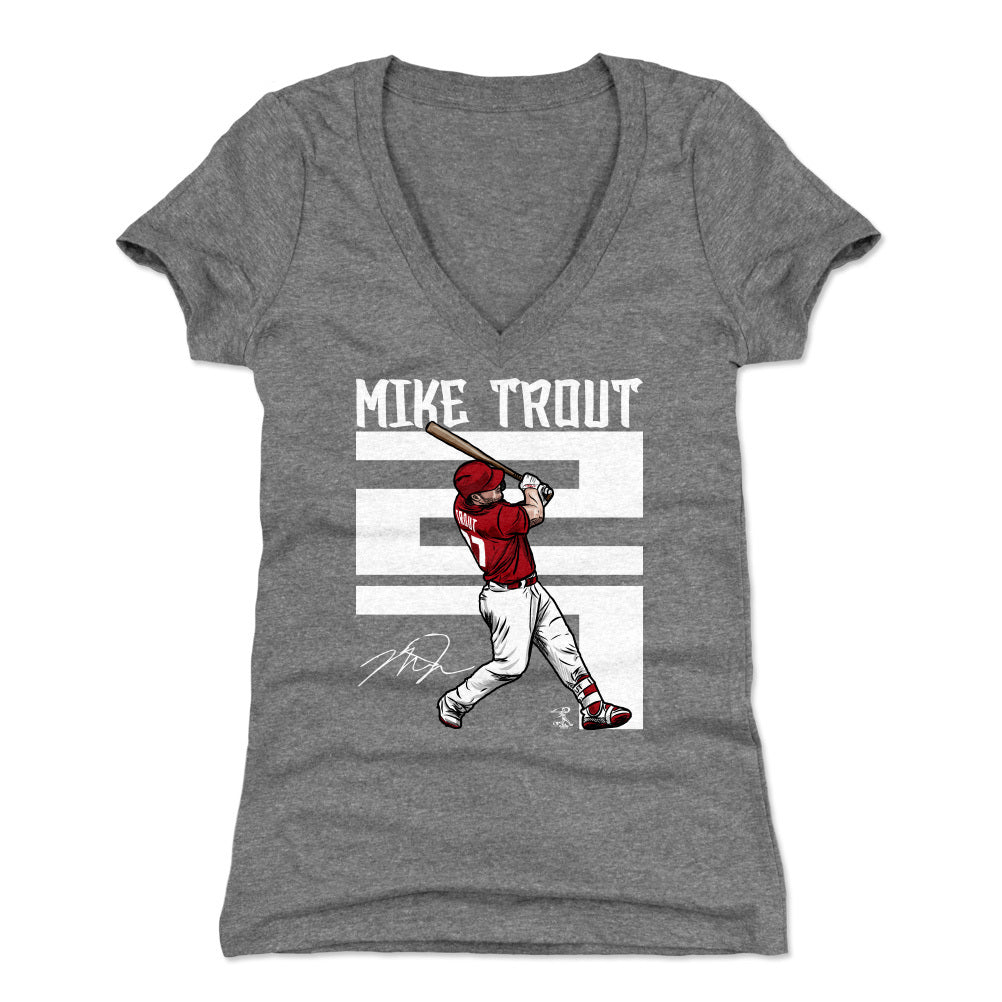 Mike Trout Women&#39;s V-Neck T-Shirt | 500 LEVEL