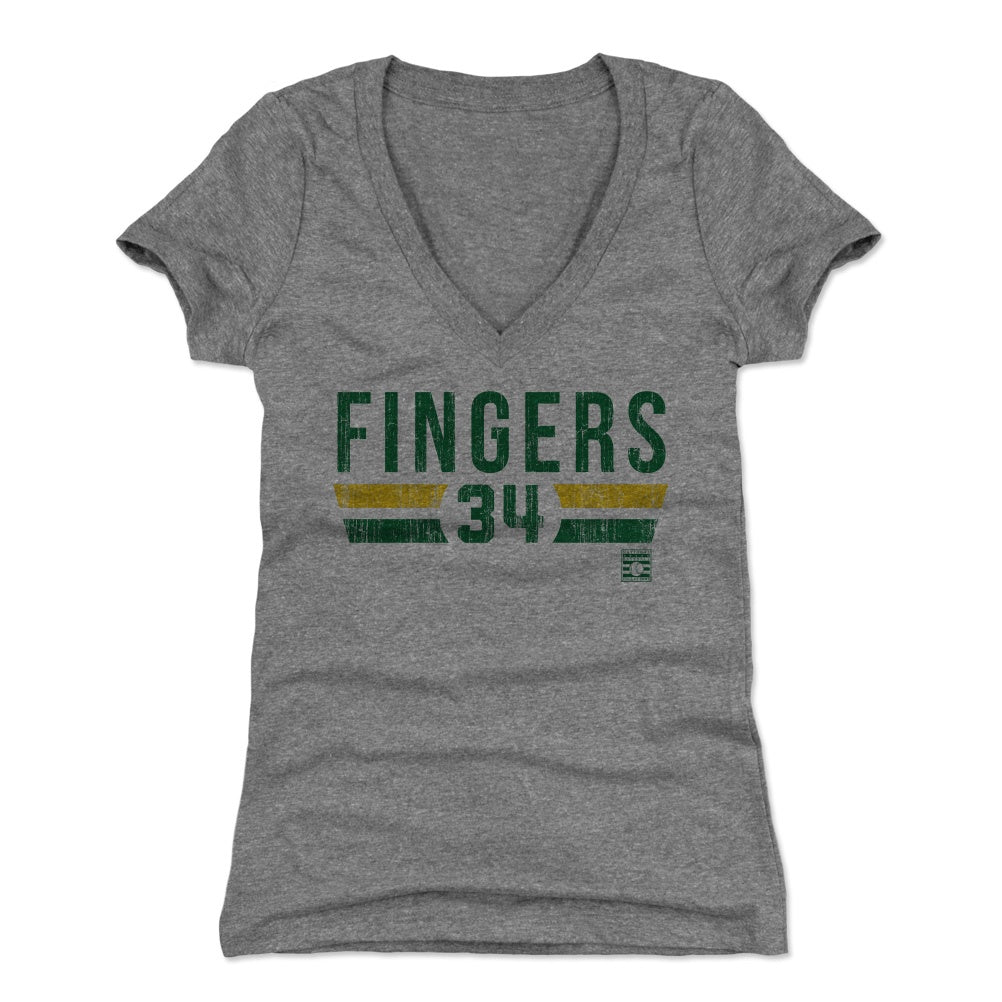 Rollie Fingers Women&#39;s V-Neck T-Shirt | 500 LEVEL