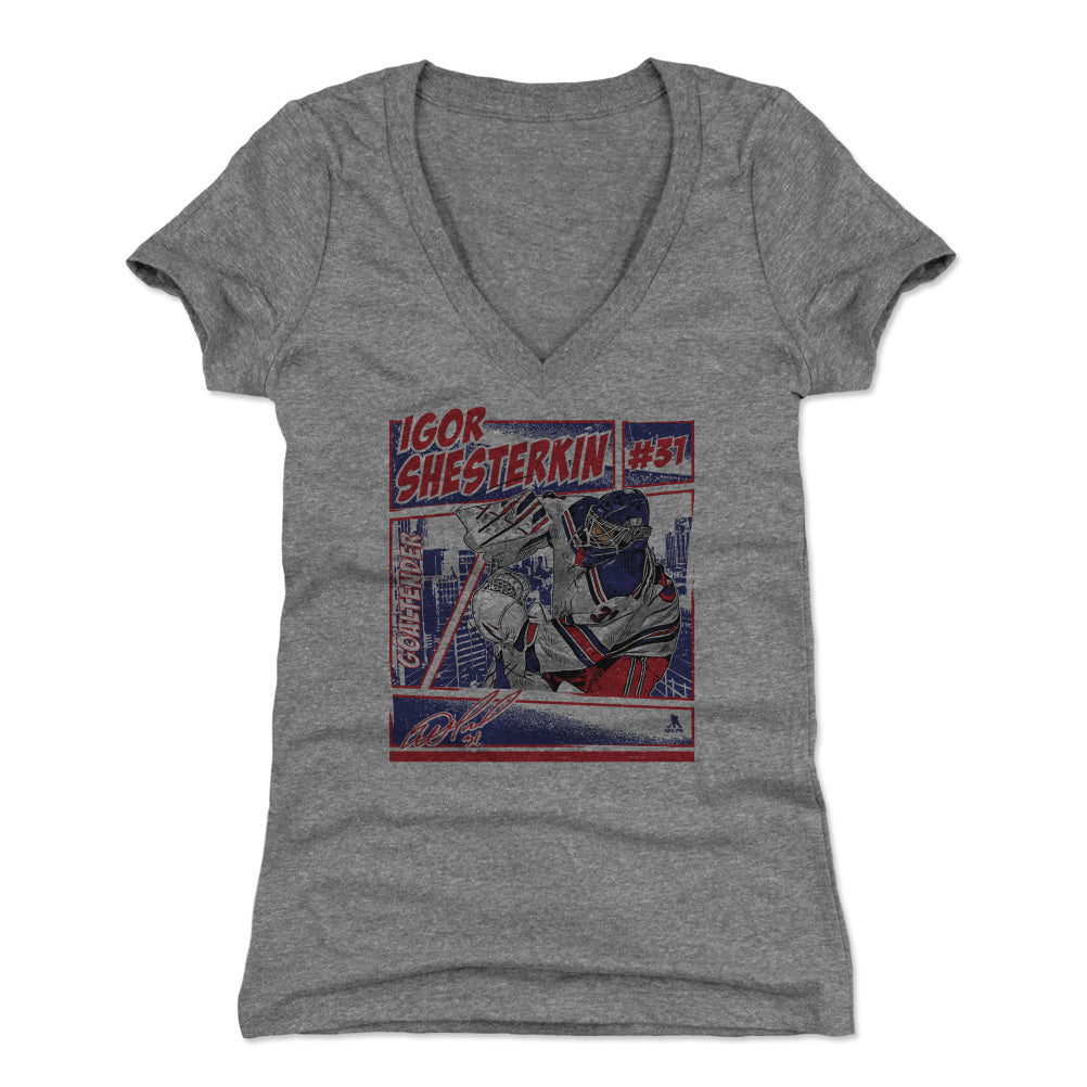 Igor Shesterkin Women&#39;s V-Neck T-Shirt | 500 LEVEL