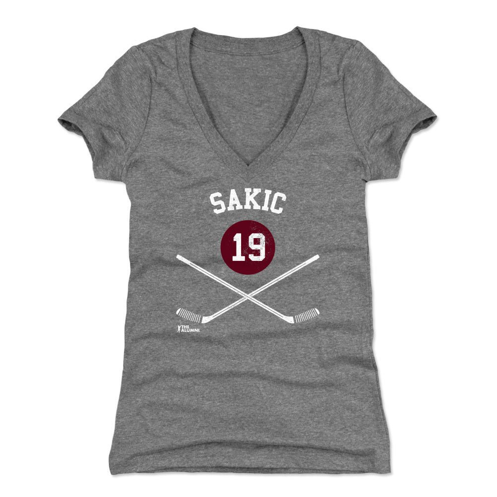 Joe Sakic Women&#39;s V-Neck T-Shirt | 500 LEVEL