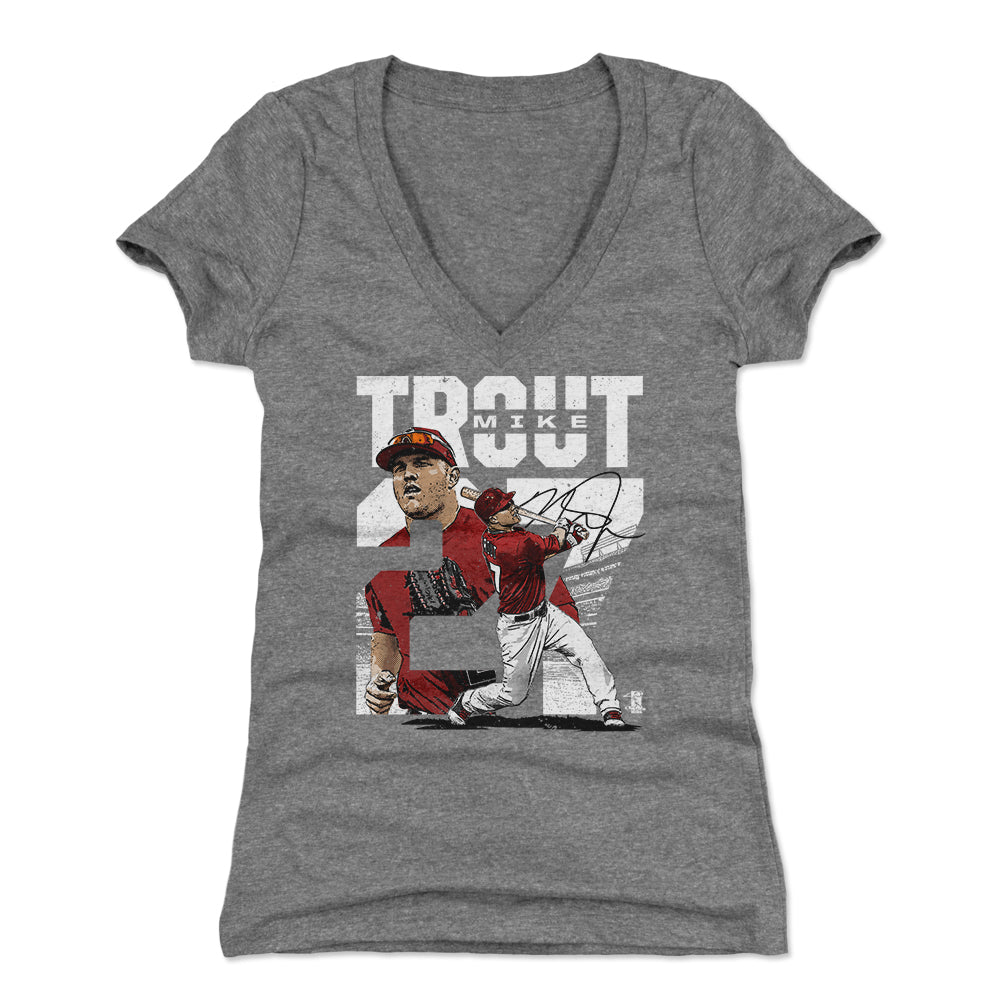 Mike Trout Women&#39;s V-Neck T-Shirt | 500 LEVEL