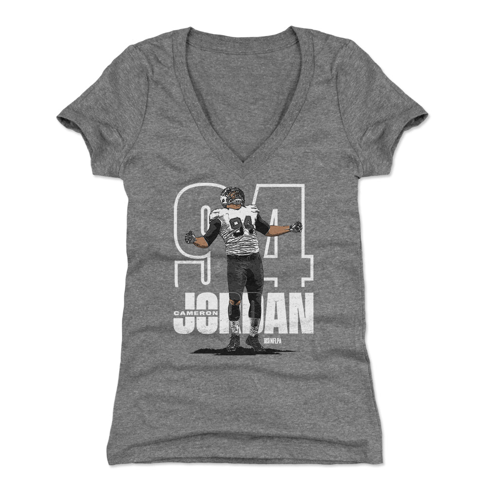 Women's Cameron Jordan Name & Number Slim Fit T-Shirt - Ash - Tshirtsedge