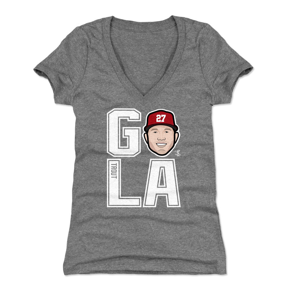 Mike Trout Women&#39;s V-Neck T-Shirt | 500 LEVEL