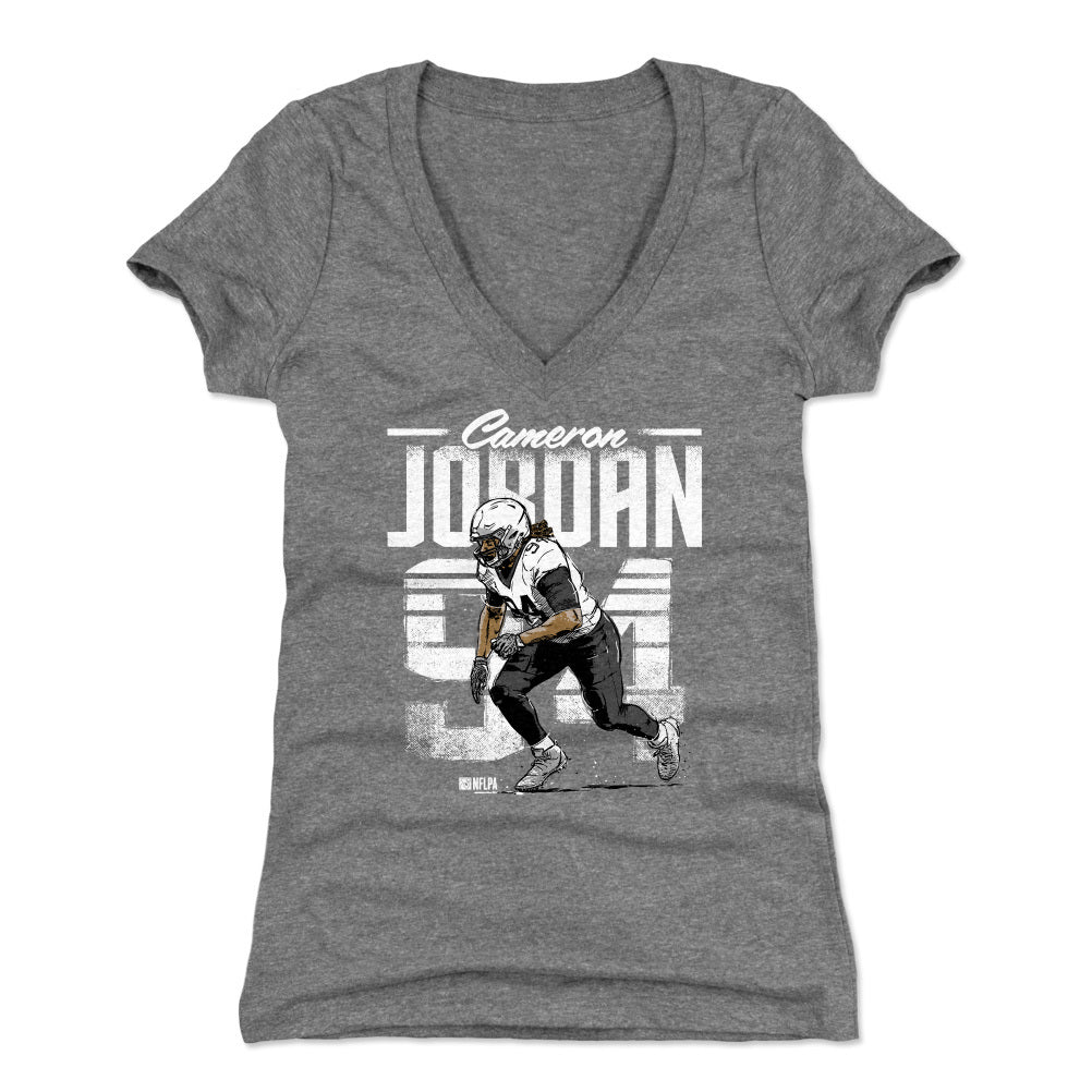 New Orleans Saints NFL v neck T shirt L gray women's short sleeve Football