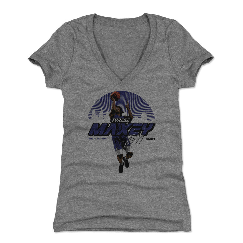 Tyrese Maxey Women&#39;s V-Neck T-Shirt | 500 LEVEL