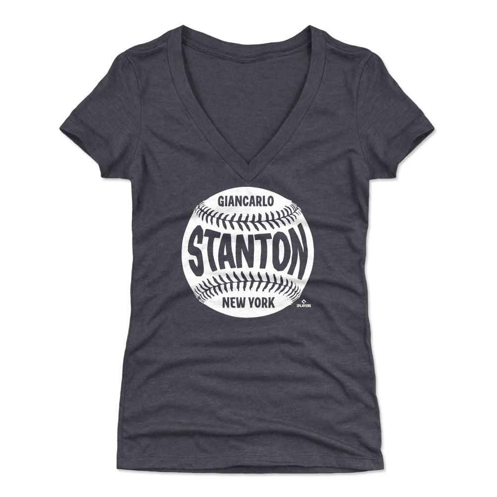 Giancarlo Stanton: NY Text, Women's V-Neck T-Shirt / Medium - MLB - Sports Fan Gear | breakingt