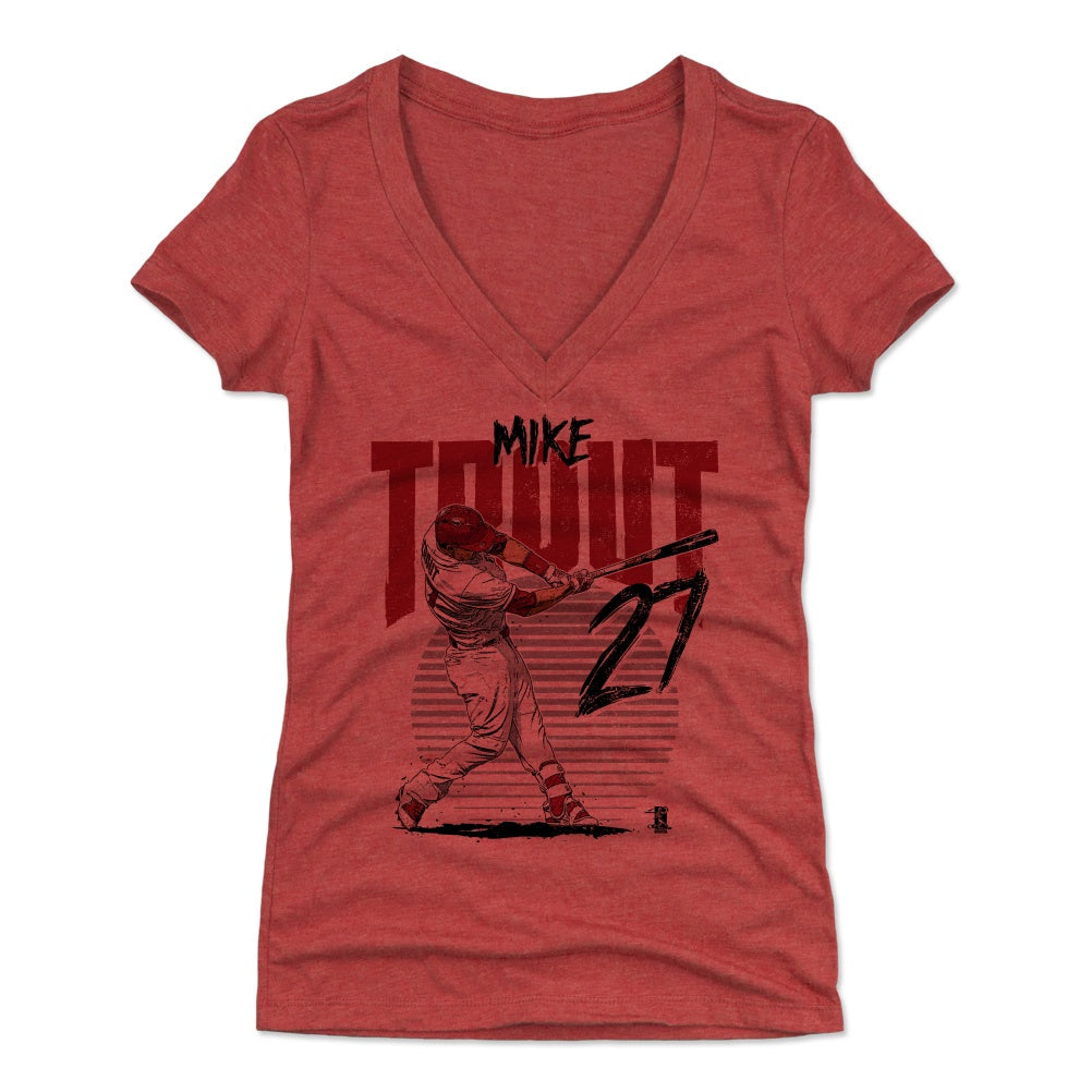 Mike Trout Women&#39;s V-Neck T-Shirt | 500 LEVEL