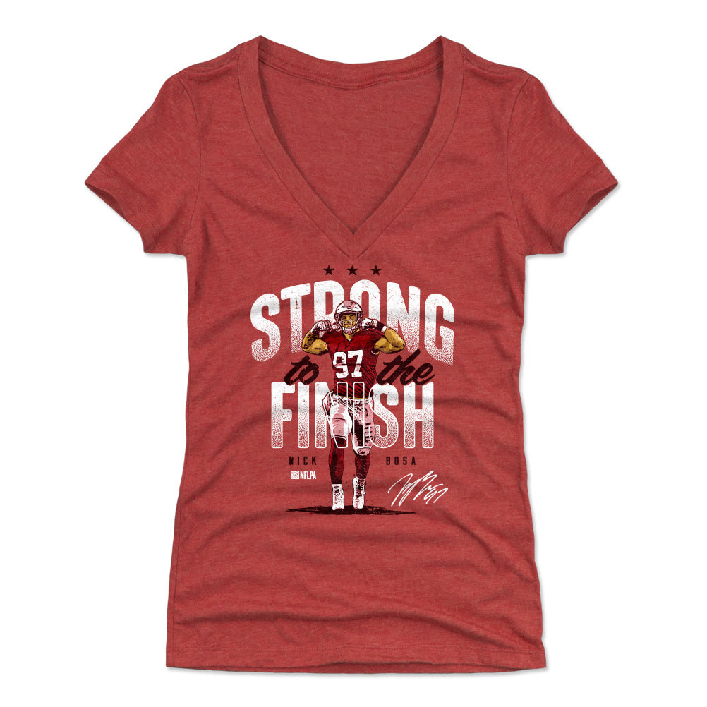 Nick Bosa Women's T-Shirt, San Francisco Football Women's V-Neck T-Shirt