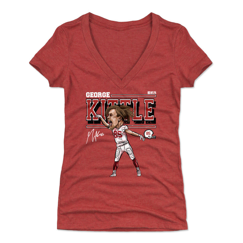 George Kittle Women's T-Shirt, San Francisco Football Women's V-Neck T- Shirt