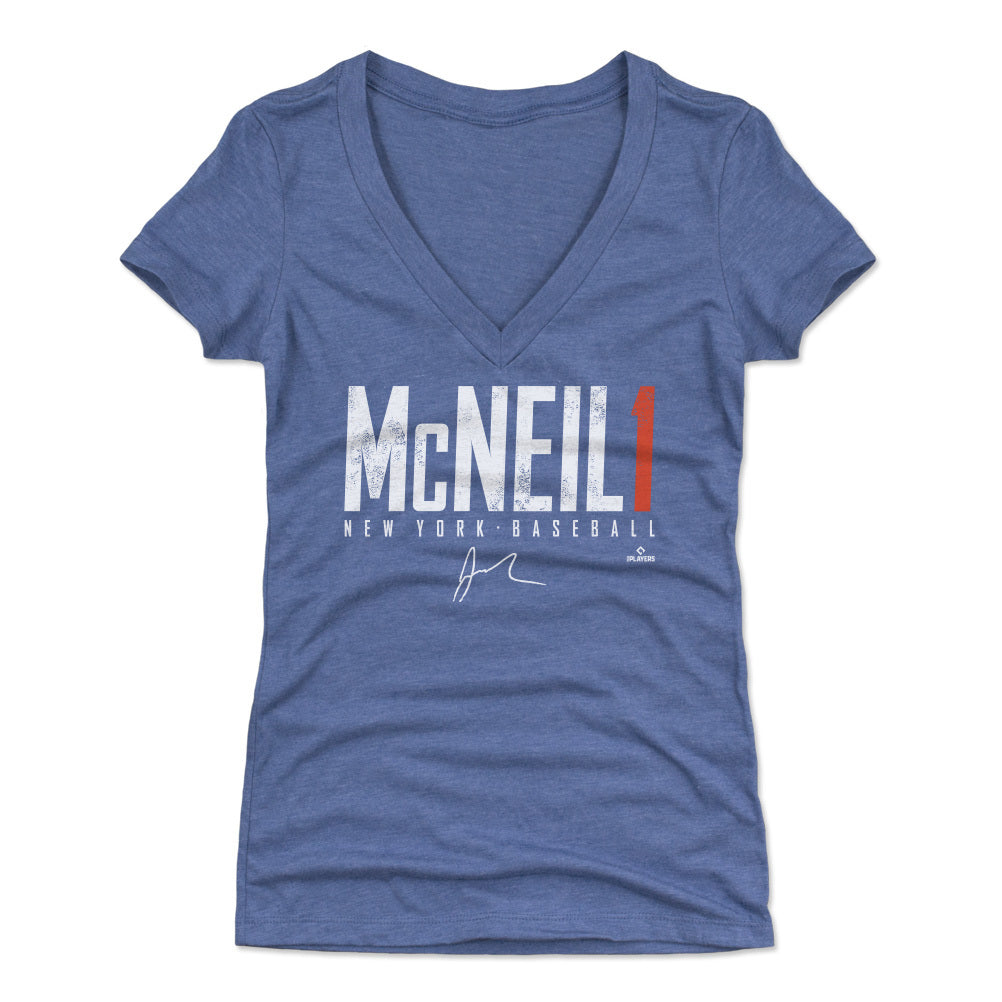 MLB Team Apparel Womens New York Mets JEFF McNEIL V-Neck Baseball Shir –