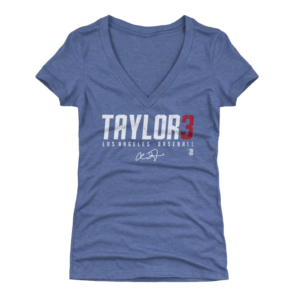 Women's Chris Taylor Los Angeles Dodgers Midnight Mascot V-Neck T-Shirt -  Black