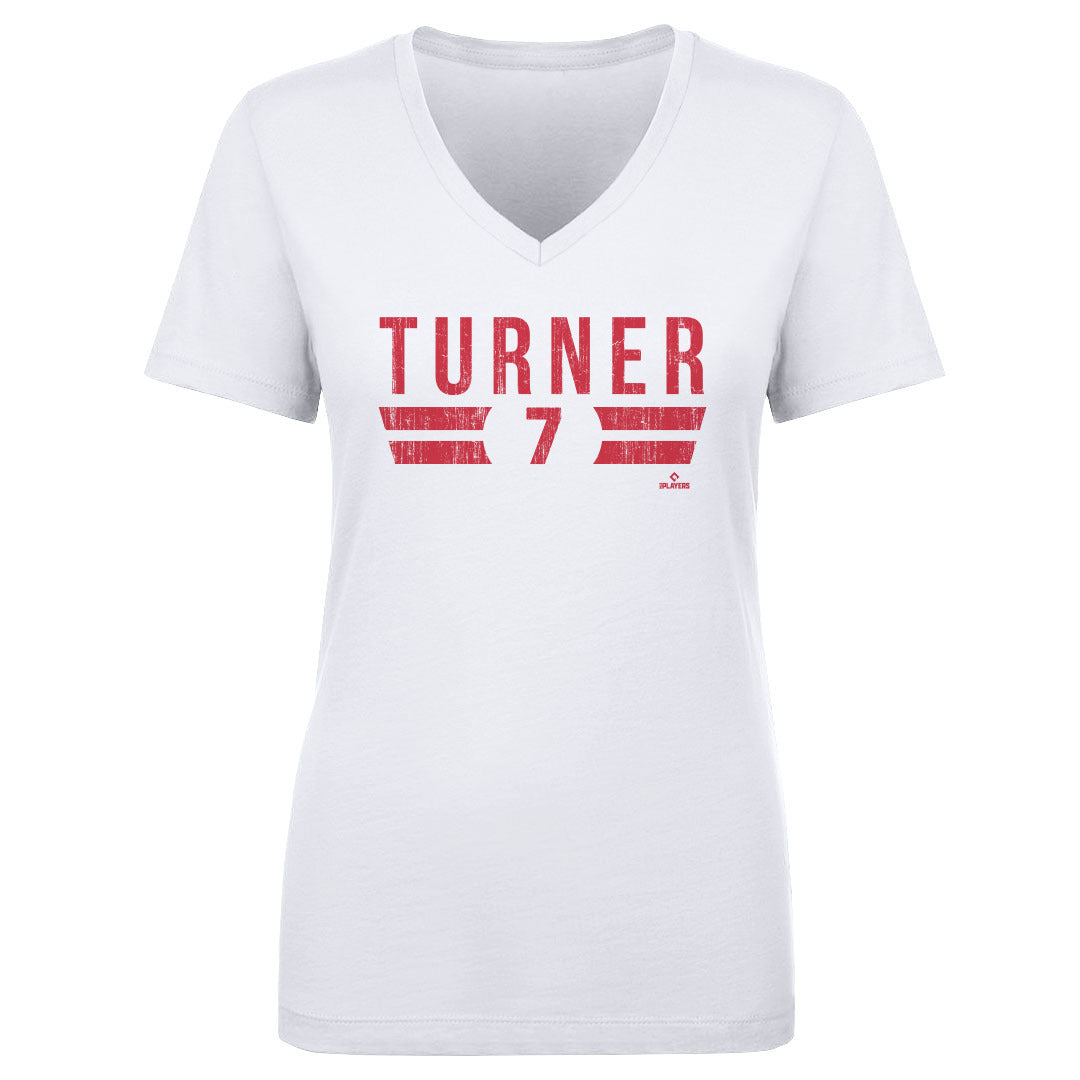 Trea Turner Women&#39;s V-Neck T-Shirt | 500 LEVEL