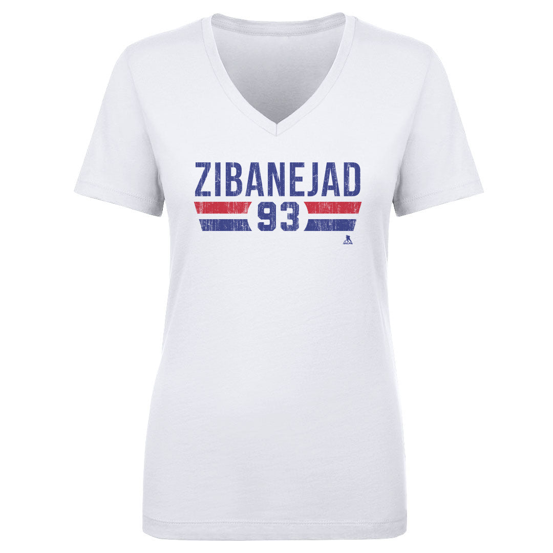 Mika Zibanejad Women&#39;s V-Neck T-Shirt | 500 LEVEL